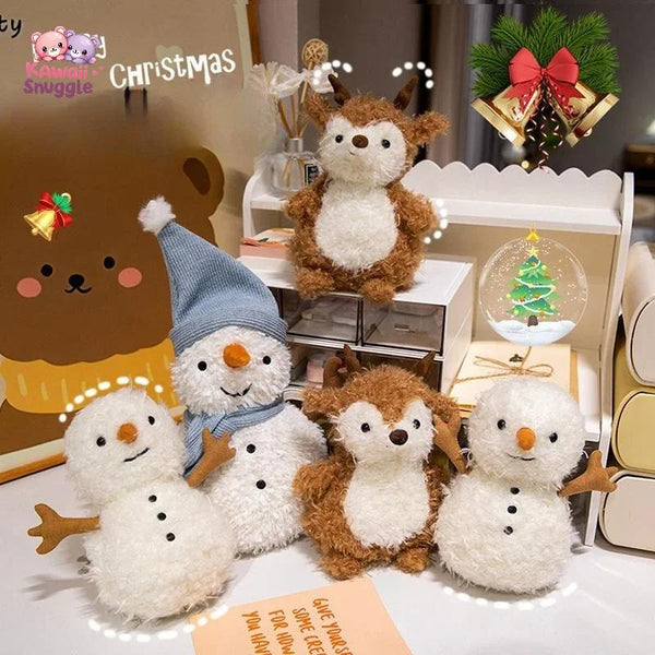 New Cartoon Christmas Series Plush Doll: Holiday Cheer for Your Home Kawaii Snuggle