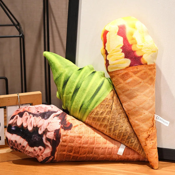 Sweeten Your Home with 3D Ice Cream Shape Plush Pillows