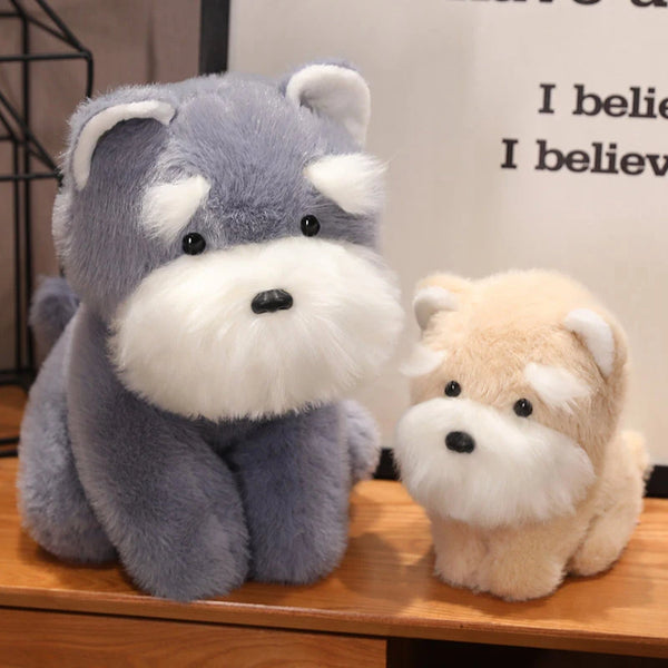 Cute Schnauzer Puppy Plush Toy – Soft Bearded Dog Plushie for Kids’ Gifts and Decor