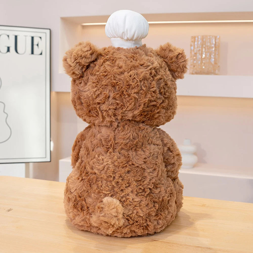 Cosplay Chef Capibara Plush Toys Pastry Bakery Brown Bear Teddy Bear Stuffed Capybara Dolls With Bread Wearing White Chef Hat