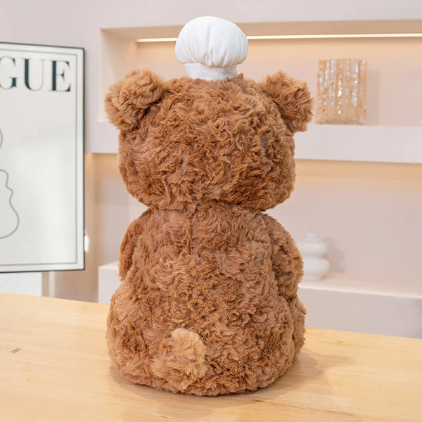 Cosplay Chef Capibara Plush Toys Pastry Bakery Brown Bear Teddy Bear Stuffed Capybara Dolls With Bread Wearing White Chef Hat
