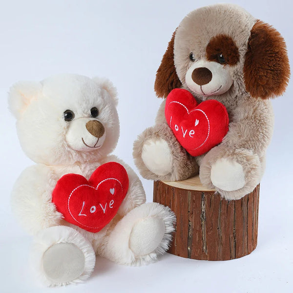 Cute Heart Bear Dog Plush Toy – A Hug Full of Love