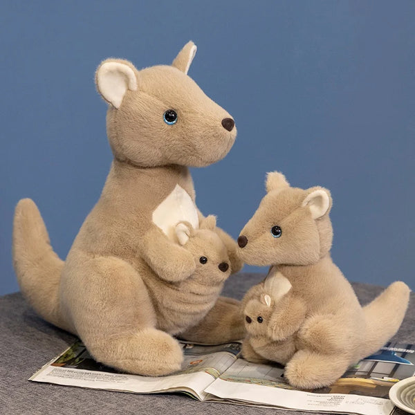 Cartoon Australian Wild Animal Grey Kangaroo Plush Hug from Down Under