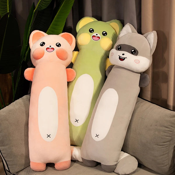 Cute Cat Plush Doll Soft Long Body Raccoon Pillow Stuffed Toys Kawaii Kids Girls