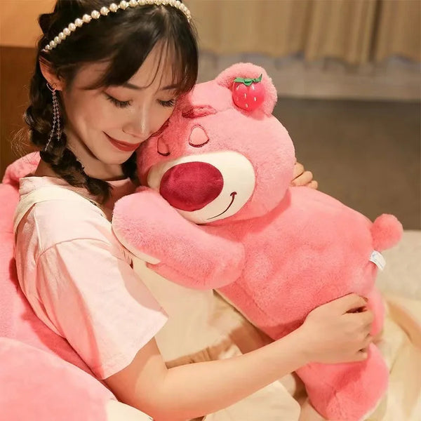 Disney Kawaii Strawberry Bear Doll – Cute Plush Animal Sleep Pillow for Girls’ Birthday