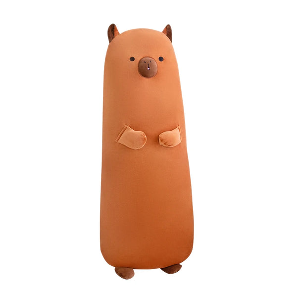 Long Cartoon Animal Plush Pillow Stuffed Brown Capybara Pink Pig Lamb Sheep Sleeping