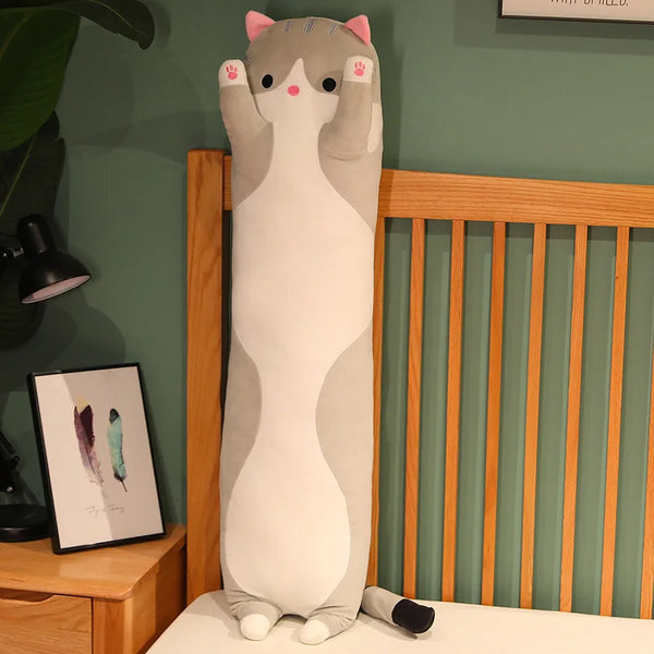 Funny Joy Cute Soft Long Cat Plush Toys Pause Office Nap Pillow Bed Sleep Home Decor