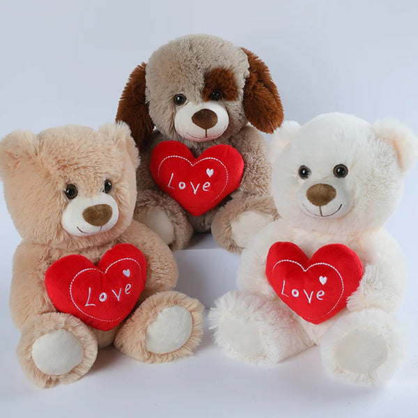 Cute Heart Bear Dog Plush Toy – A Hug Full of Love