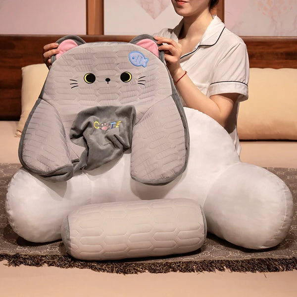 Soft Cartoon Cats Pillow – Plush Lumbar Support Chair Cushion & Home Decor