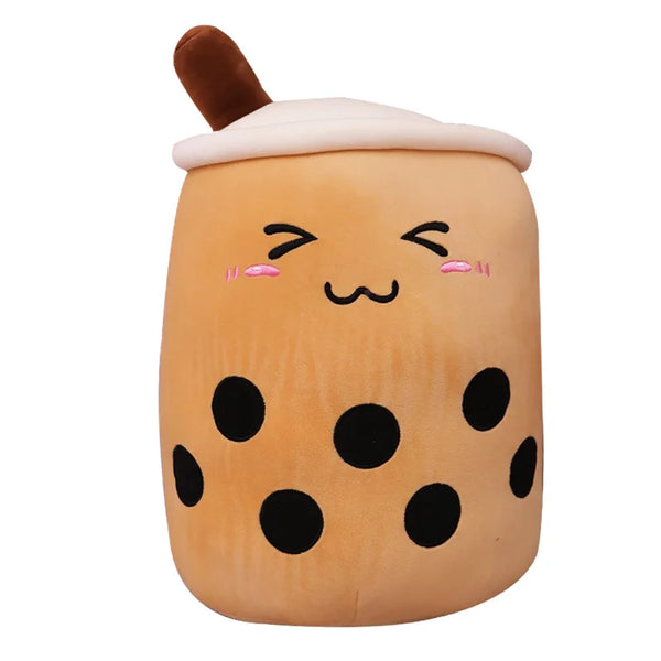 Kawaii Fruit Drink Plush Stuffed Soft Pink Strawberry Milk Tea Plush Boba Tea Cup Toy