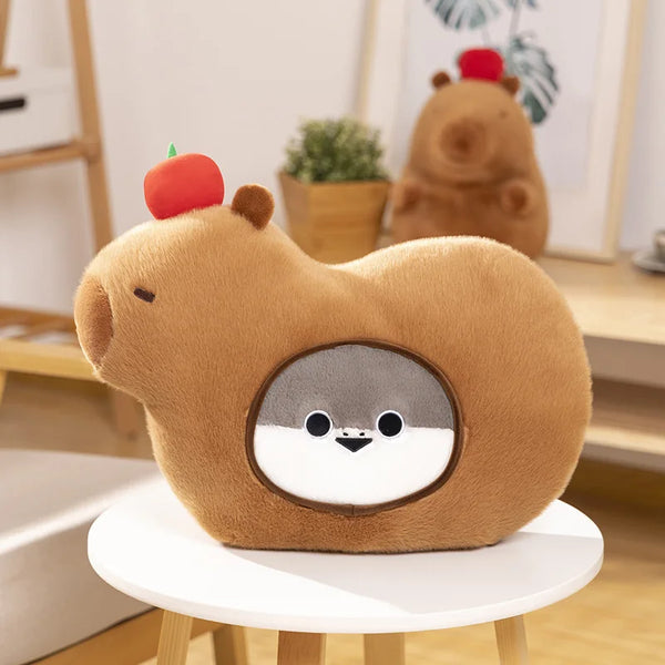 2-in-1 Capybara Sacabambaspis Pillow – A Whimsical Creature Combo for Cozy Days