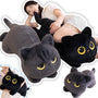 Big Soft Black Cat Sleeping Pillow – Stuffed Animal Cushion Gift
