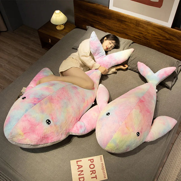 Kawaii Giant Whale Plush Toy Stuffed Colorful Sea Animal Soft Dolls Animal Toys