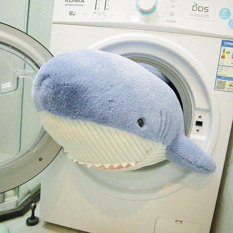 Blue Narwhal and Grey Shark Plush Toys – Soft Sea Animal Pillows