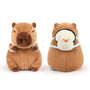 Com mochila capivara brinquedo de pelúcia simulação verão capibara anime brinquedo fofo macio dos desenhos animados capivara boneca de pelúcia decoração para casa