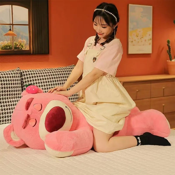 Disney Kawaii Strawberry Bear Doll – Cute Plush Animal Sleep Pillow for Girls’ Birthday
