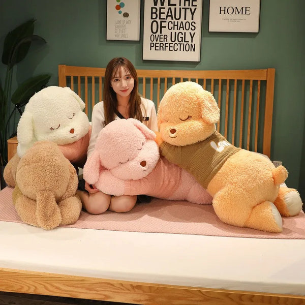 Lovely Giant Size Lying Dog Plush Toy – Soft Stuffed Animal Pillow Gift for Kids