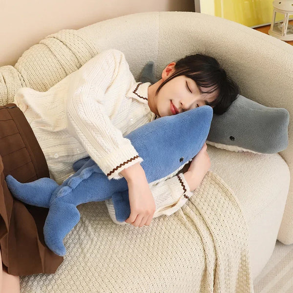 Lifelike Sperm Whale Plush Toy – Soft Sea Animal Cushion