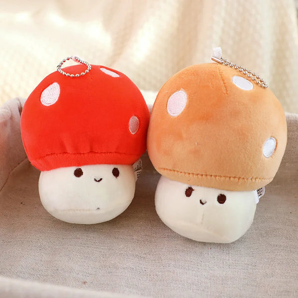 Kawaii Colorful Mushroom Plush Keychain – Pocket-Sized Whimsy for Everyday Joy