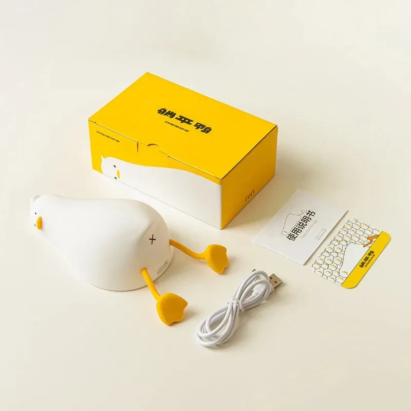Duck Rechargeable LED Night Light Pat Silicone Lamp Bedside