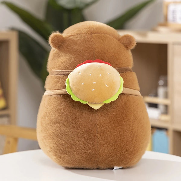 Celebrity Capybara Plush Toys Hamburger Big Mac Backpack Capybara Doll Home Decor