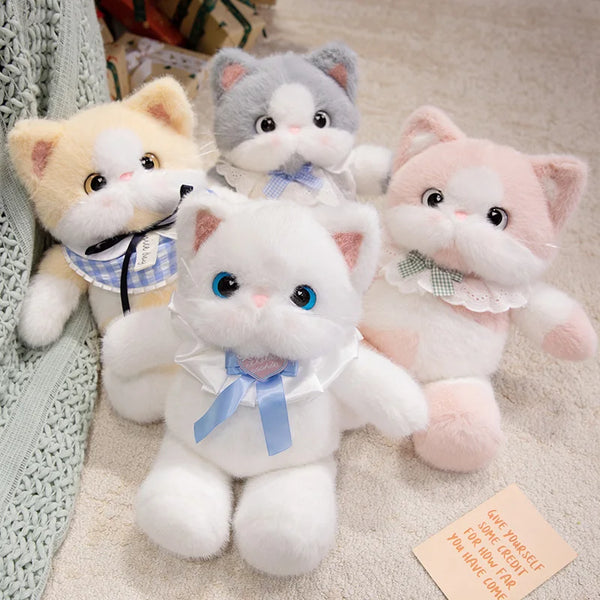 Cute 4-Colour Cat Plush Doll – A Dreamy Companion for Sweet Dreams