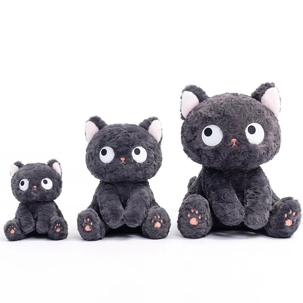 Game Anime Figure Black Cat Plush Toy Fluffy Lying Cats Pet Mascot Doll