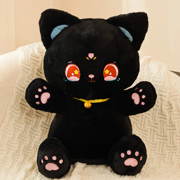 Black and White Cat Plush Toy Grab Stuffed Animal Gifts Halloween