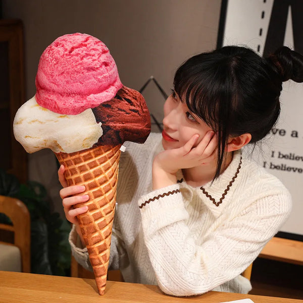 Sweeten Your Home with 3D Ice Cream Shape Plush Pillows