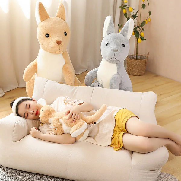 Cute Mother & Child kangaroo Plush Toys Kawaii Big Size Kangaroo Plushie Pillow