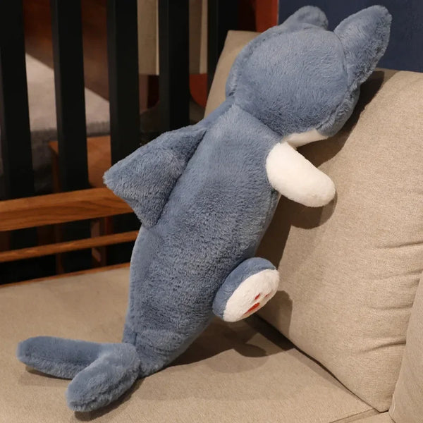 Kawaii Transform Blue Shark Cat Plush Toy – 50-85cm Soft Pillow Gift
