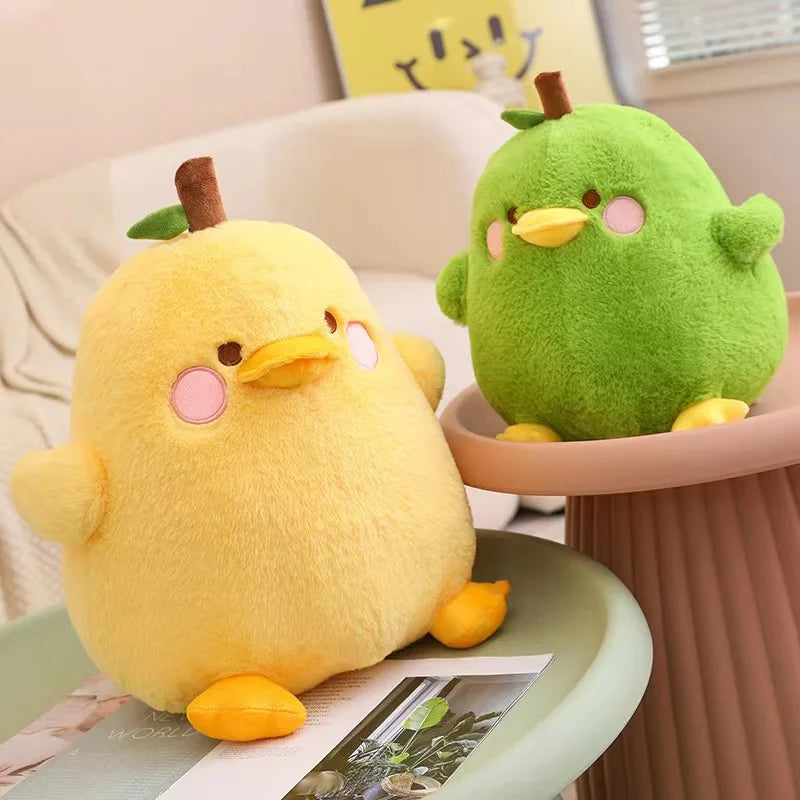 Cartoon Duck and Pear Plush Set A Whimsical Duo Full of Charm and Cuddles