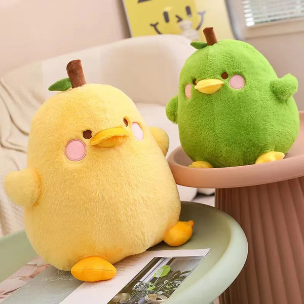 Cartoon Duck and Pear Plush Set A Whimsical Duo Full of Charm and Cuddles