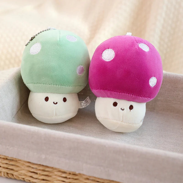Kawaii Colorful Mushroom Plush Keychain – Pocket-Sized Whimsy for Everyday Joy