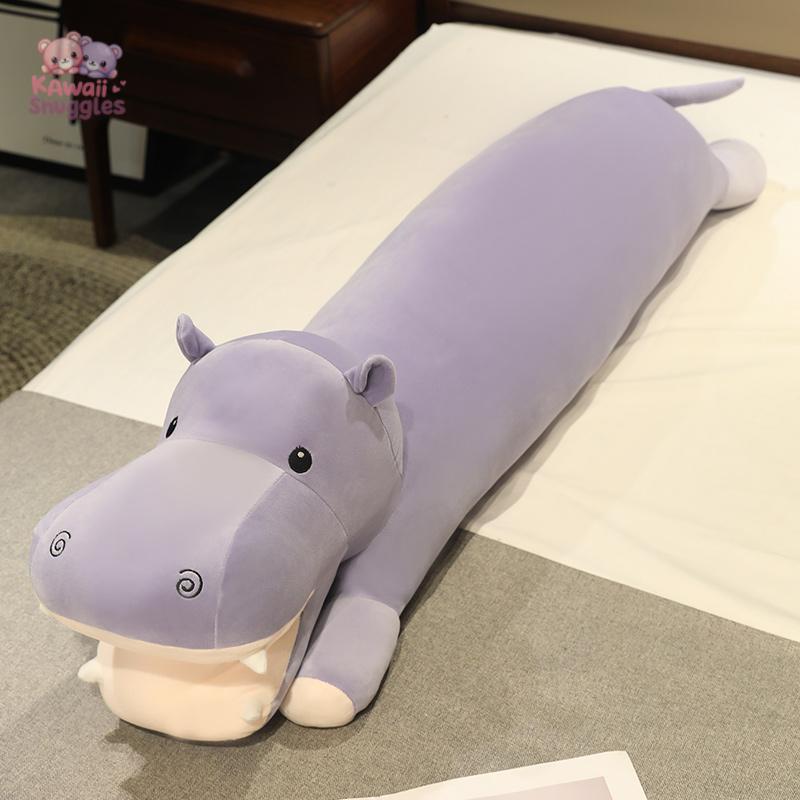 Cute Long Hippopotamus Plush Pillow – Soft & Cozy