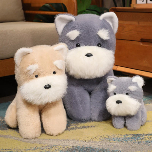 Cute Schnauzer Puppy Plush Toy – Soft Bearded Dog Plushie for Kids’ Gifts and Decor