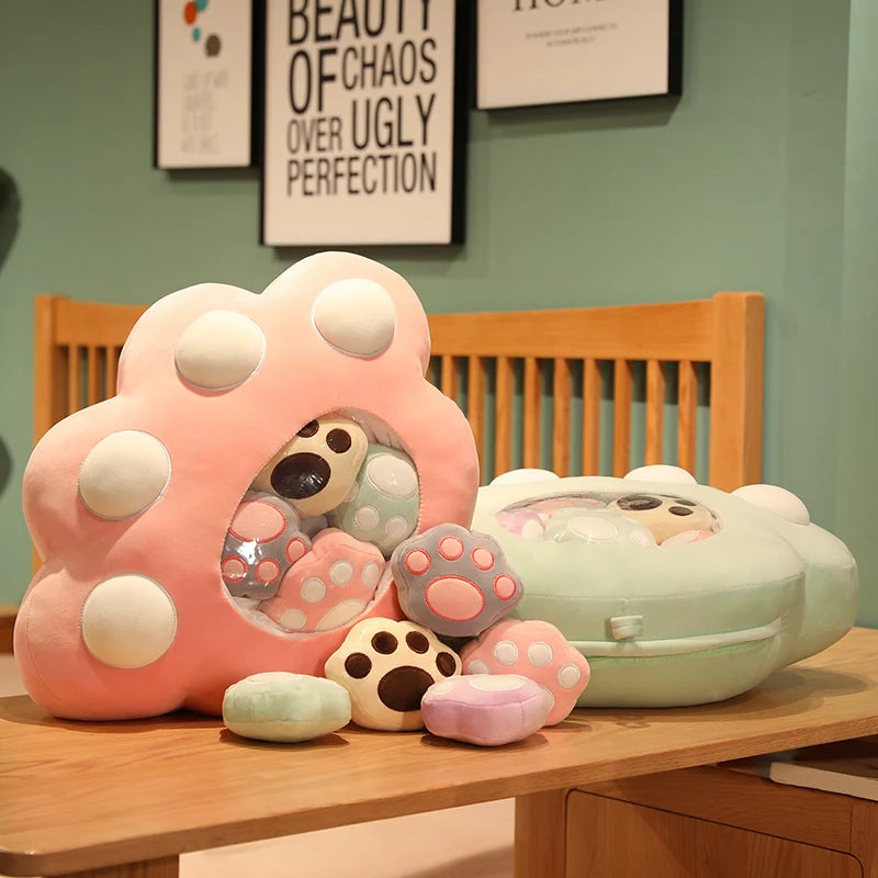 5pcs Snack Pudding Cat Paw Plush Toys Gift Set