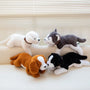 40/60CM Simulation Cute Dog Wear Choker Plush Toy Stuffed Animal Soft Kawaii Lying Pet Puppy Pillow Husky Beagle Doll Toy Gifts