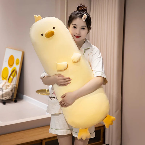 Duck Long Pillow Soft Stuffed Cartoon Animal Pillows Sleeping Leg Support