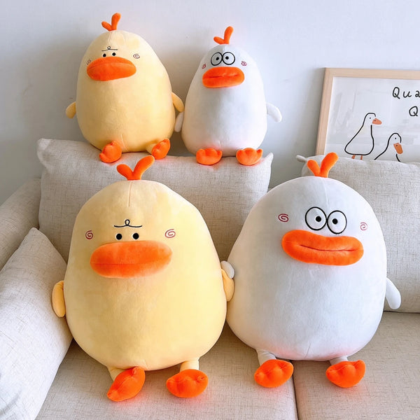 Kawaii Duck Plush Toy Funny Thick-Lipped Duck Stuffed Animal for Hugs and Room Decor