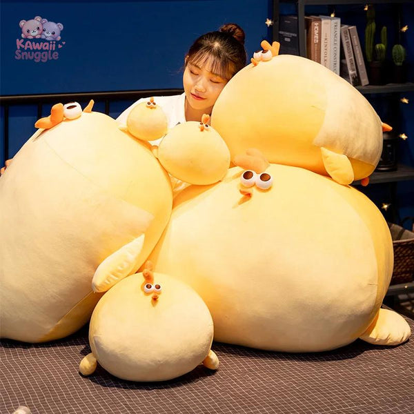 Round Chick Doll Stuffed Soft Appeasing Yellow Chicken Plush Toy