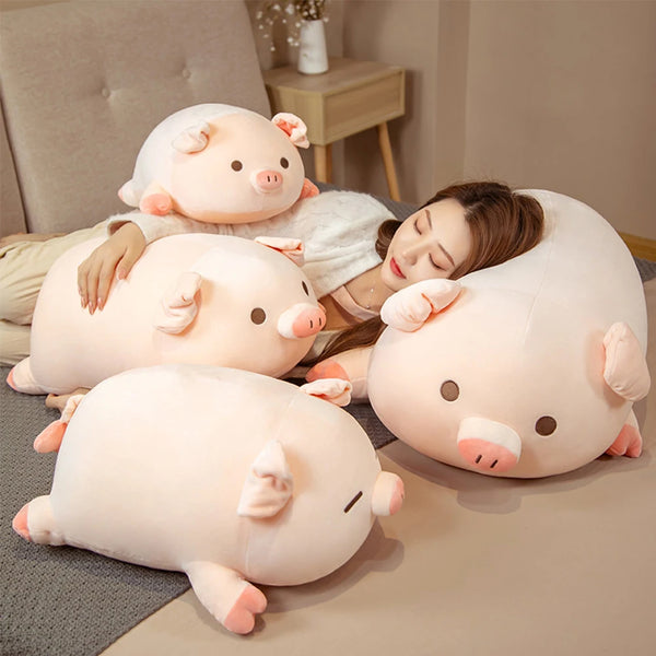 Cute Stuffed Pig Plush Toy – Soft Piggy Cushion Pillow for Kids and Comfort