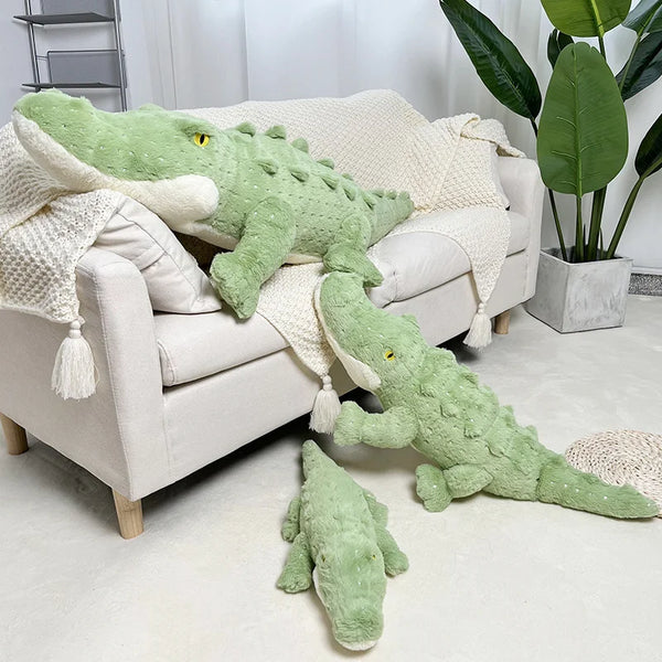 Big Soft Crocodile Plush Toy Fluffy Full Stuffed Animal Pillow