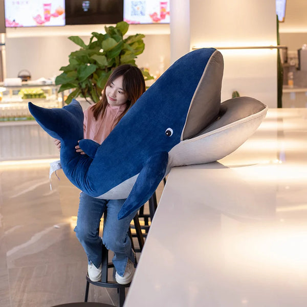 Blue Whale Doll Plush Toy Soft Aquatic Animal Plushie