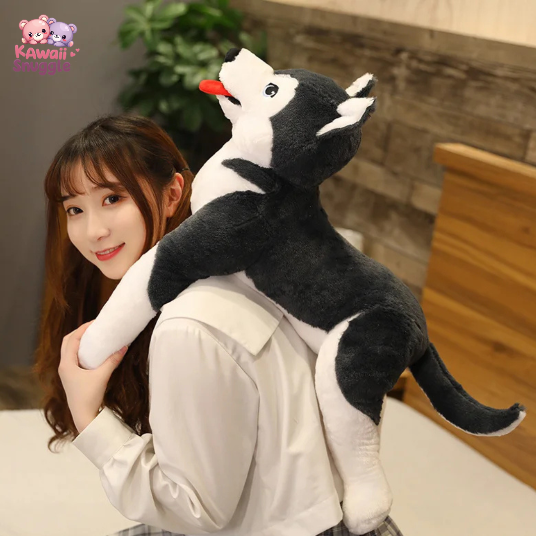 Realistic Husky Dog Plush Toy