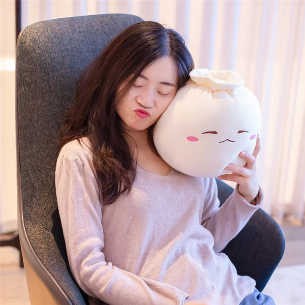 Creative Chinese Bun Shape Plush Toys Stuffed Soft Dumplings Pillow