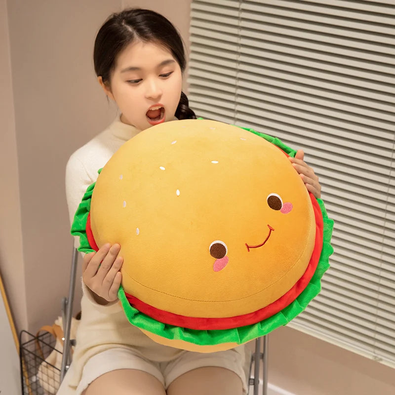 Creative Hamburger Plush Toy Soft Stuffed Kawaii Padded Cushion