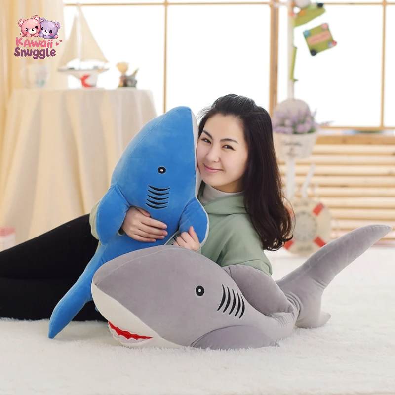 Cute Blue Gray Shark Plush – A Soft & Snuggly Ocean Friend