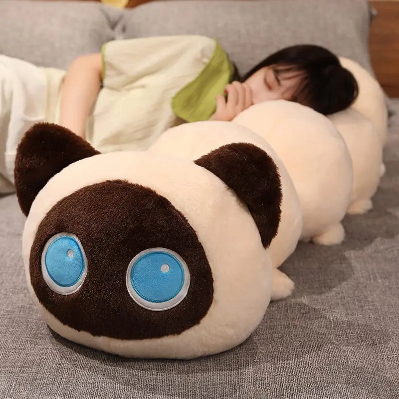 Funny Soft Caterpillar Cat Plush Pillow – Kawaii Sofa Cushion & Stuffed Animal for Girls