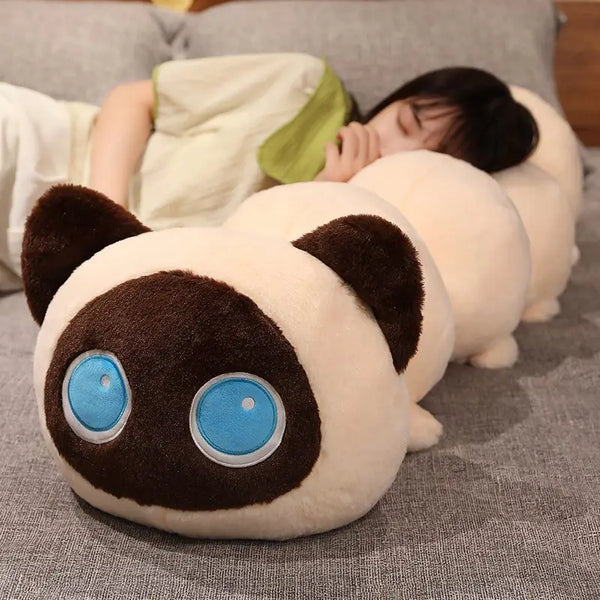 Funny Soft Caterpillar Cat Plush Pillow – Kawaii Sofa Cushion & Stuffed Animal for Girls